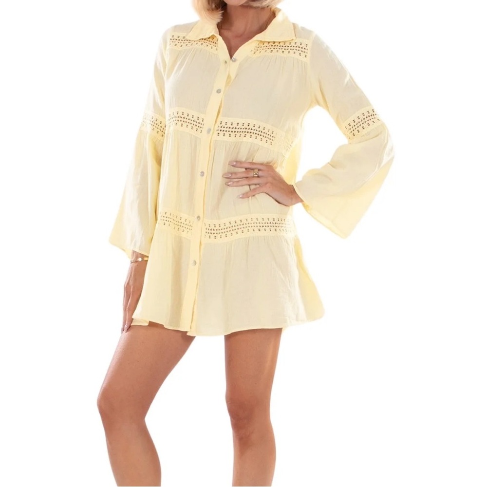 Baby yellow Peruvian cotton tunic dress